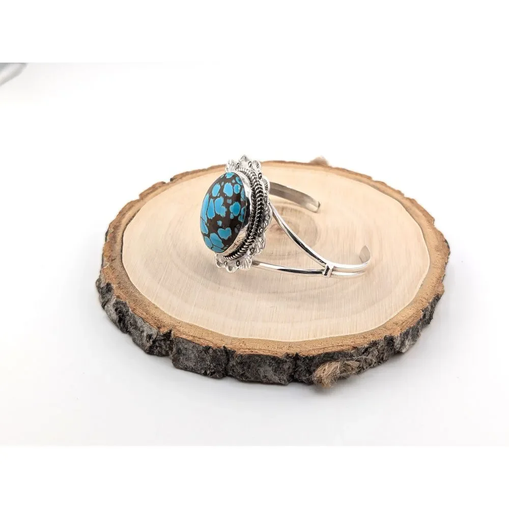 Navajo Pilot Mountain Turquoise Handcrafted Jewelry Sz.‎ 6.75in**